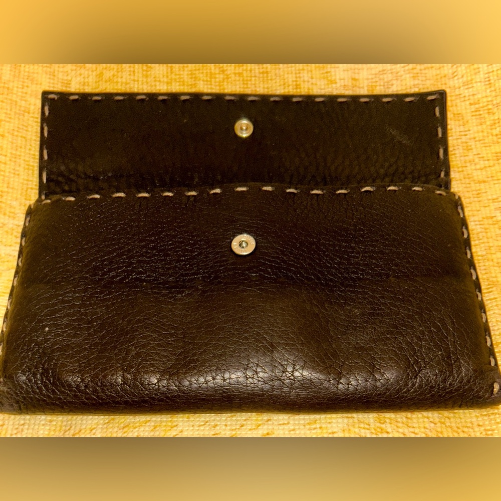 Fendi Selleria dark brown leather long wallet NICE! Authentic and SO SOFT - Picture 4 of 11
